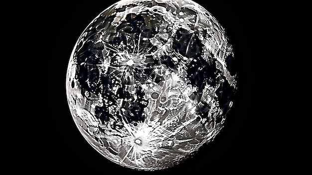 Photo photo 3d de la lune de cristal avec des objets détaillés