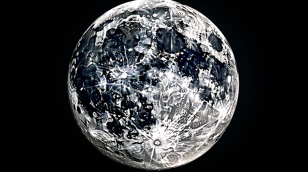 Photo photo 3d de la lune de cristal avec des objets détaillés