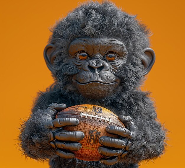 Une photo 3D de la mascotte du gorille