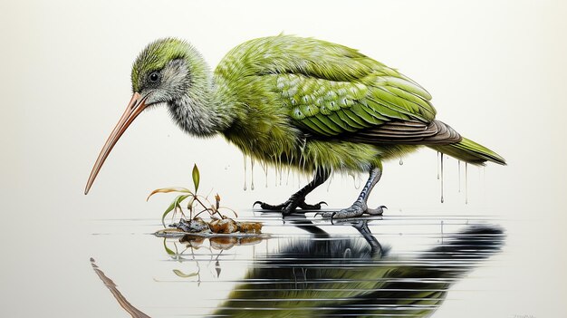 Une photo 3D d'un oiseau kiwi