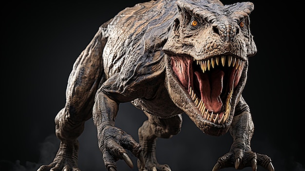 Une photo 3D d'un papier peint de dinosaure