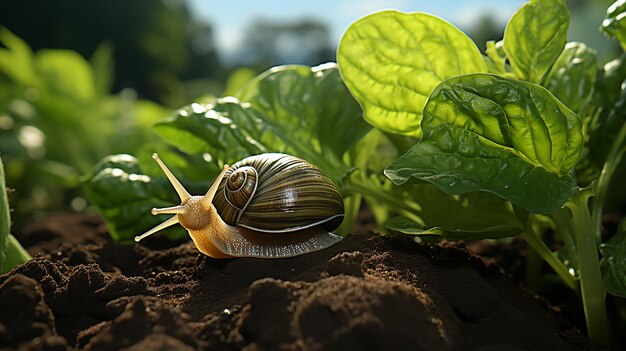 Photo une photo 3d d'un papier peint d'escargot