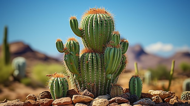 Une photo 3D d'un papier peint de la fleur de cactus