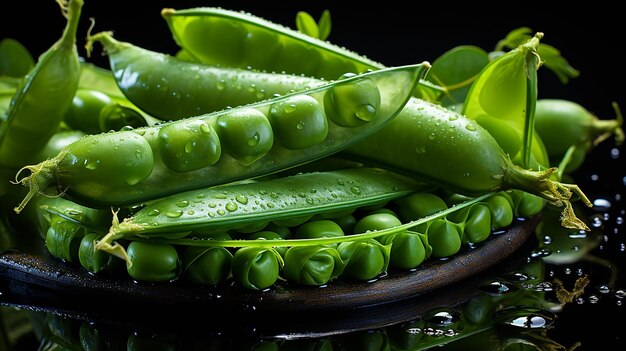 Une photo 3D d'un papier peint de pois verts