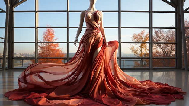 Photo une photo 3d d'un papier peint de robe chinoise