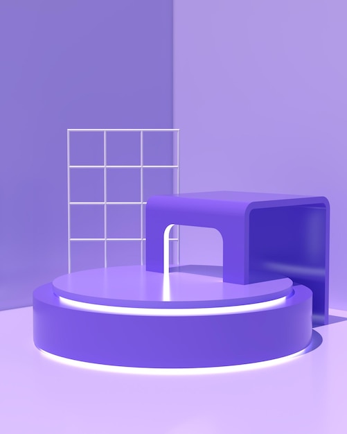 Photo 3D rendu de la forme géométrique du podium pour la conception du produit affichage minimal