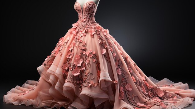 Une photo 3D d'une robe de mannequin