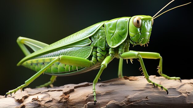 Une photo 3D d'une sauterelle