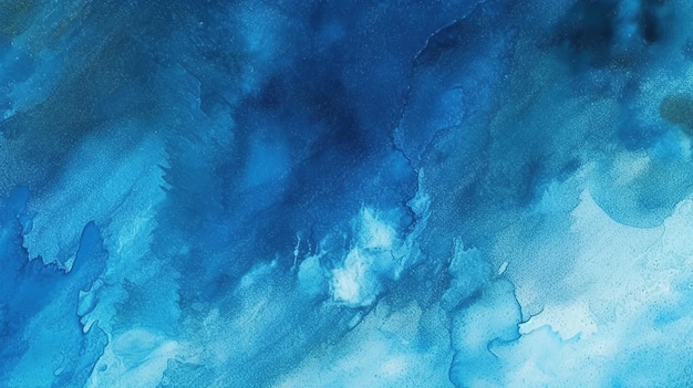 Photo abstraite aquarelle peinture d'arrière-plan couleur bleu foncé texture grunge IA générative