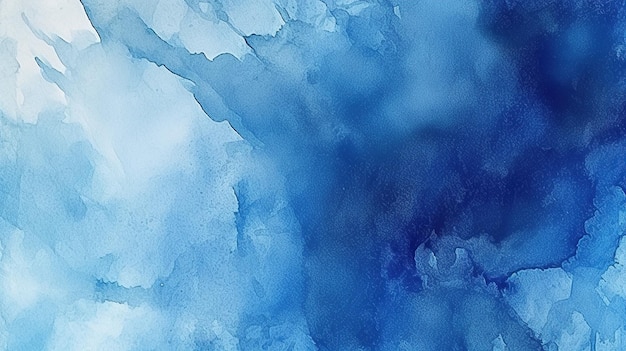 Photo abstraite aquarelle peinture d'arrière-plan couleur bleu foncé texture grunge IA générative