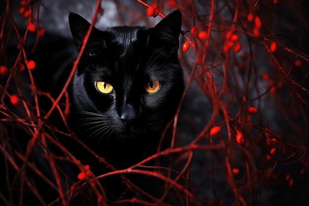 Une photo abstraite d'un chat noir