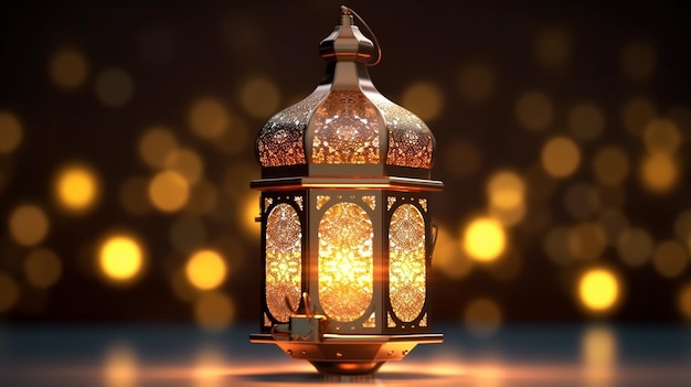 La photo d'accueil du Ramadan Kareem de la belle lanterne arabe