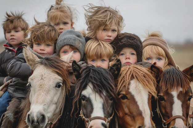 Une photo adorable capturant un groupe de bébés génératifs.