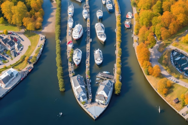 Photo_aerienne_drone_of_Boat_dock_in_the_netherla