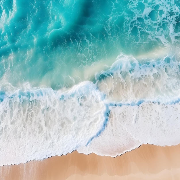 Photo aérienne du fracas des vagues sur la plage du rivage Plage tropicale surf Océan aérien abstrait
