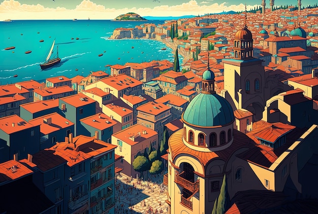 Photo aérienne du paysage urbain d'Istanbul Turquie