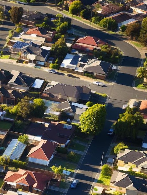 photo aérienne de maisons dans une banlieue de Melbourne