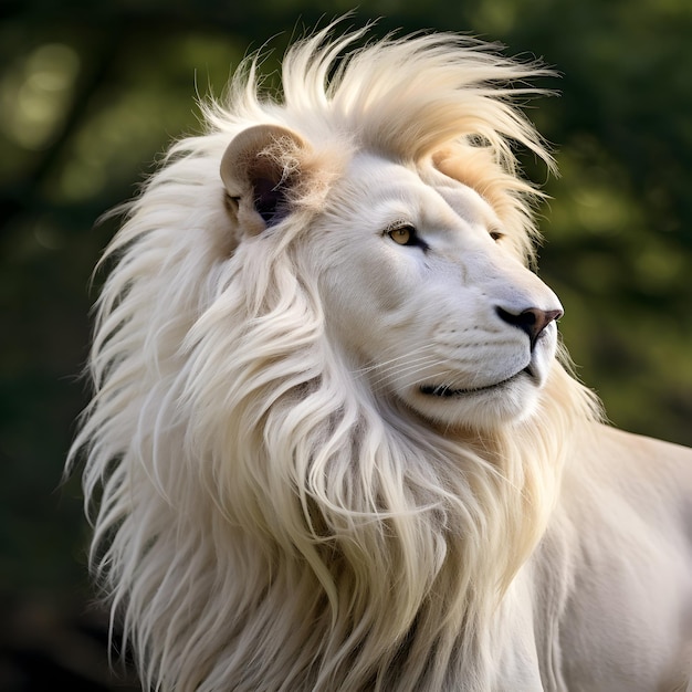 Photo Afrique du Sud animal en voie de disparition et rare lion blanc génératif ai