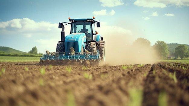 Une photo d’un agriculteur utilisant un semoir