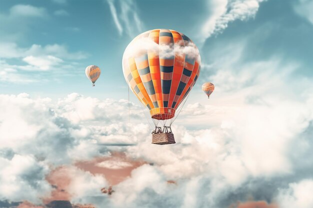 photo ai montgolfière générative et nuages