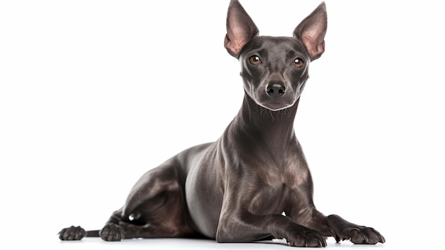 Photo de l'American hairless terrier isolé sur fond blanc