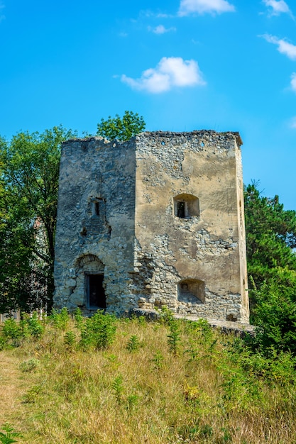 Photo de l'ancienne tour du château en pierre de Krivche