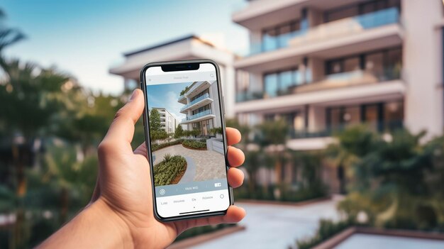 Une photo d'une application d'investissement immobilier sur un téléphone intelligent