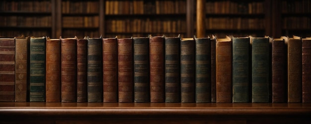 Photo d'un arrangement soigné de livres sur une étagère en bois rustique