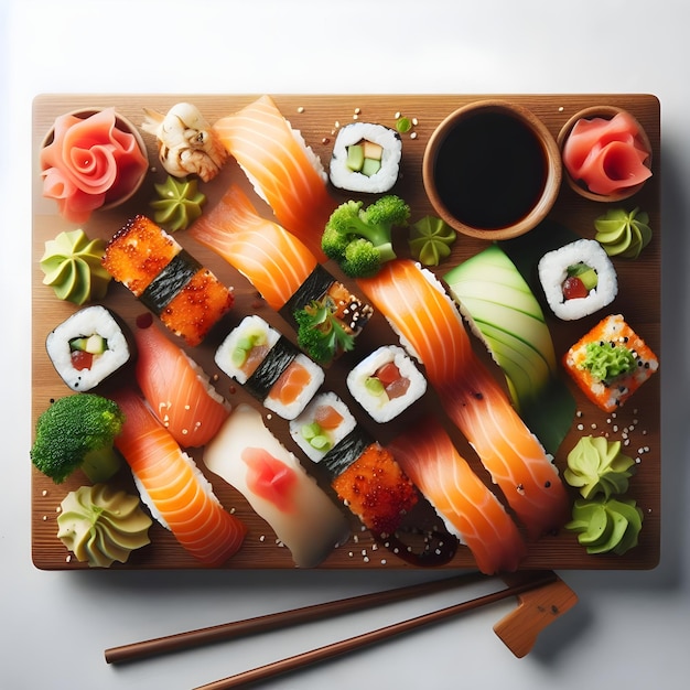 Une photo d'arrière-plan de sushi