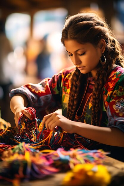 Photo d'artisans colombiens créant des ornements complexes faits à la main qui font vibrer la Colombie festive