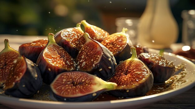 Une photo d'une assiette de dattes et de figues