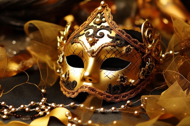 Photo la photo de l'attrait du masque de carnaval inconnu