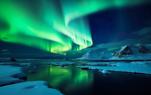 Une photo d'une aurore boréale