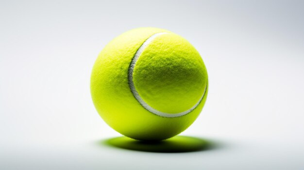 Photo d'une balle de tennis isolée sur un fond blanc