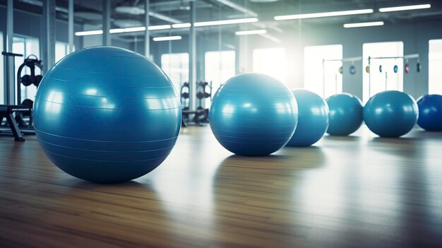 Une photo de balles de stabilité dans un centre de remise en forme