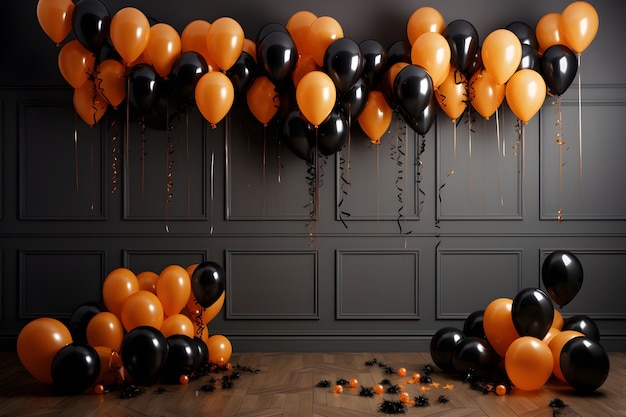 Photo des ballons orange et noirs