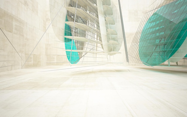 Une photo d'un bâtiment avec un escalier en colimaçon au centre.