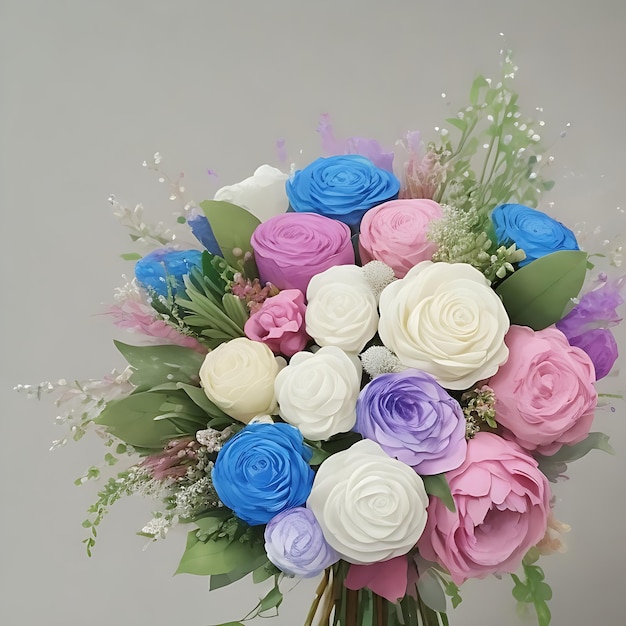 Une photo d'un beau bouquet de fleurs fraîches et colorées