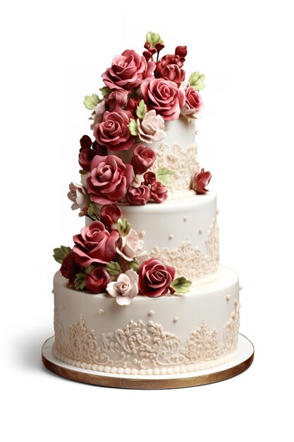 Photo photo d'un beau gâteau de mariage isolé sur fond blanc png