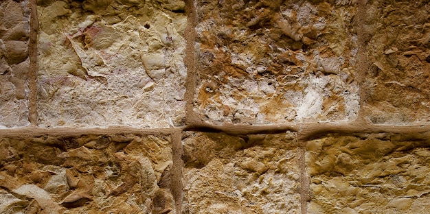 photo d'un beau mur de briques vintage à l'intérieur de la maison, large panorama du mur de briques