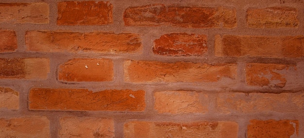 photo d'un beau mur de briques vintage à l'intérieur de la maison, large panorama du mur de briques