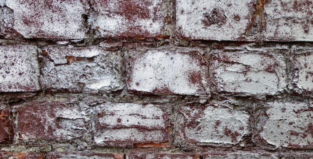 photo d'un beau mur de briques vintage à l'intérieur de la maison, large panorama du mur de briques