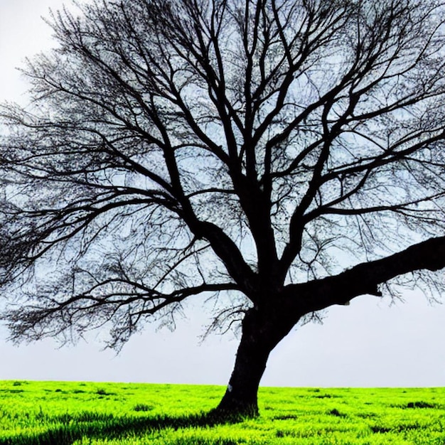 Photo beau paysage avec un arbre