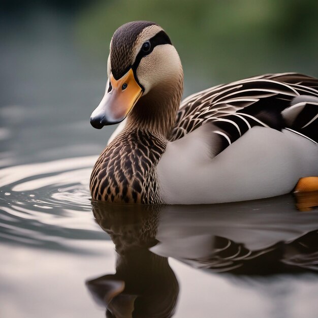 Photo beauté de la nature canard oiseau bec animal étang plumes eau générée par l'IA