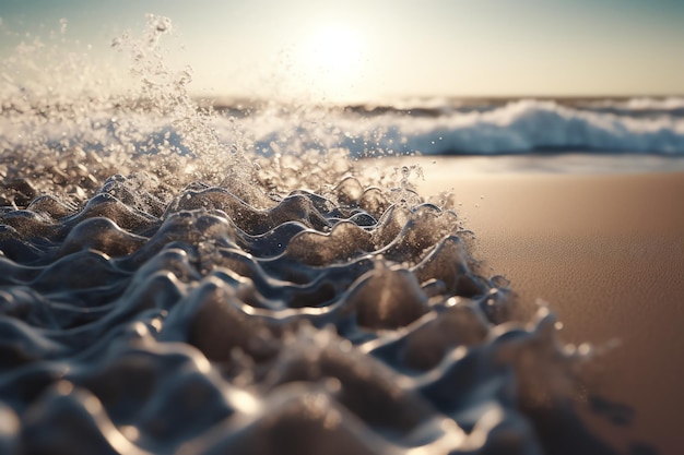 Photo de la beauté des vagues de la plage