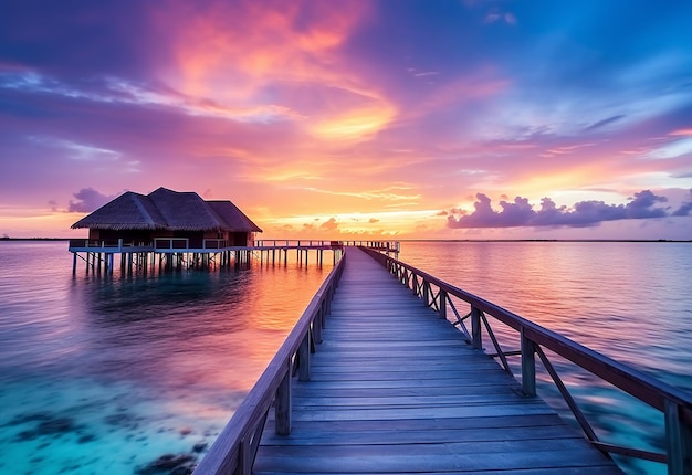 Photo de beaux hôtels et plages des Maldives