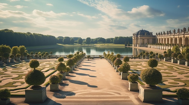 Photo des beaux jardins du Palais de Versailles France