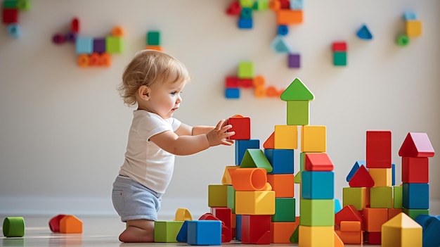 photo bébé mignon avec des jouets