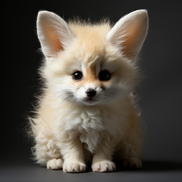 Photo d'un bébé renard fennec aux yeux expressifs Generative AI