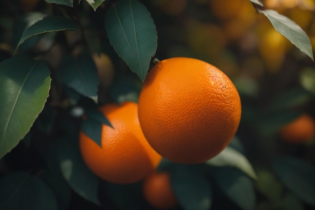 Photo bel arbre avec des fruits orange mûrs